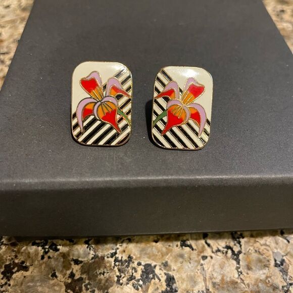 Laurel Burch Floral Earrings - Picture 3 of 8